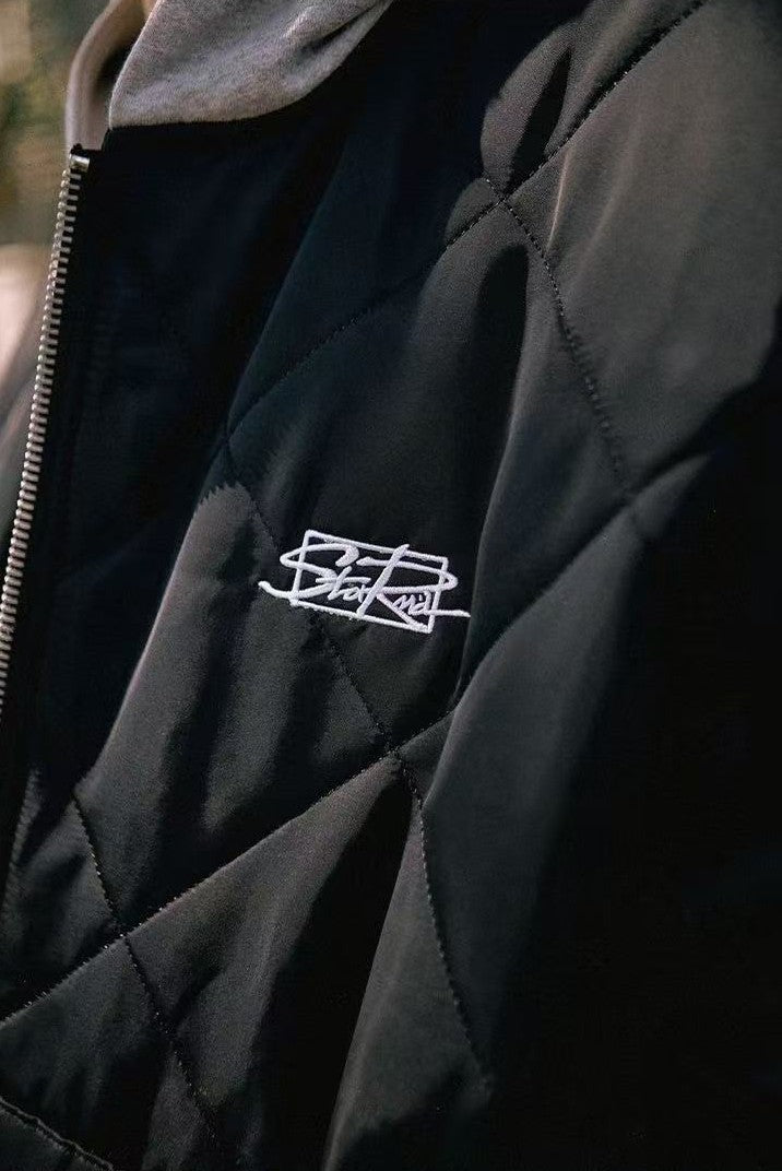 REMEDYxSTA Embroidered Quilted Baseball Hooded Jersey
