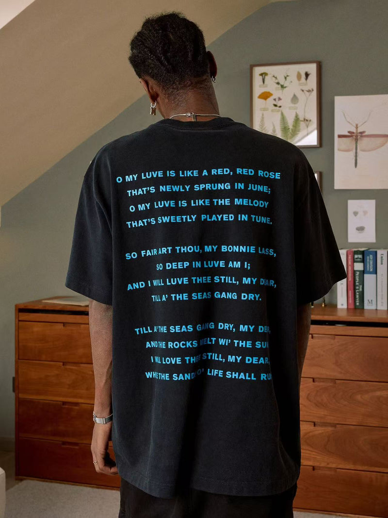 MEDM Rose and Sword Print Short-sleeve T-Shirt