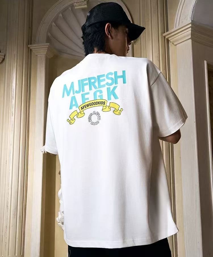 AFGKxMJFRESH Ribbon Printed Short-sleeved T-shirt