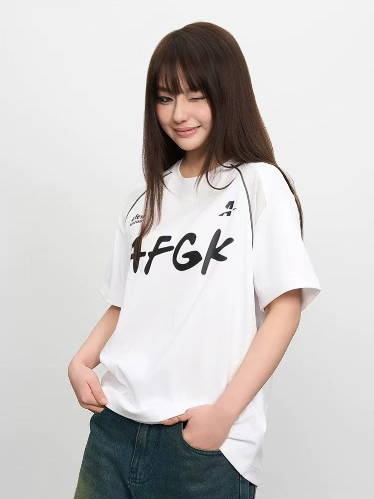AFGK Mesh Panel Short-sleeved T-shirt