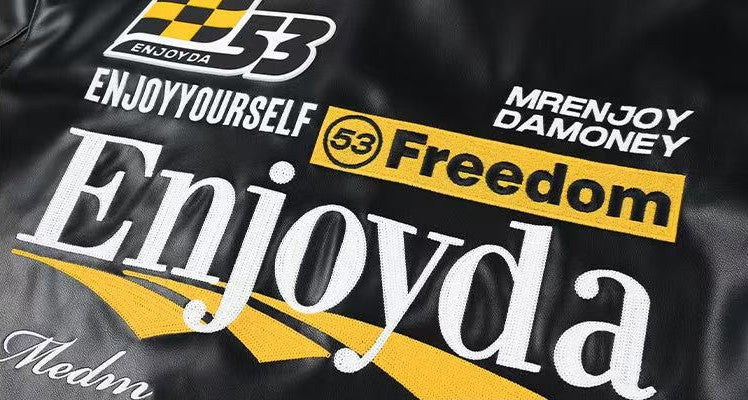 MEDM Retro Racing Leather Jacket