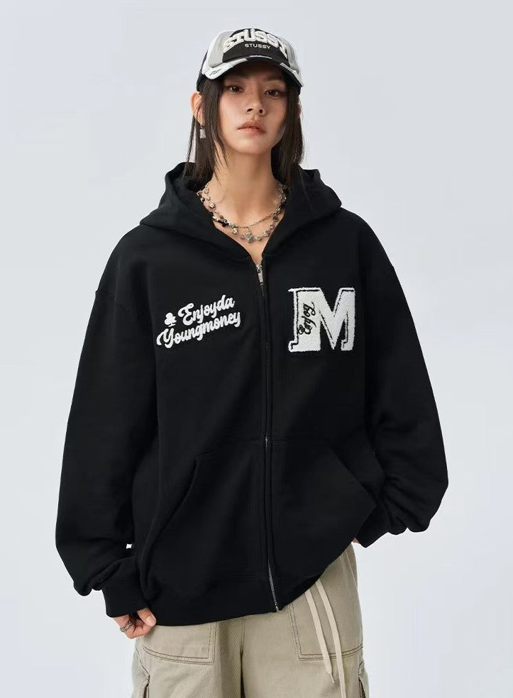 MEDM Retro Logo Towel Embroidered Zipper Hoodie