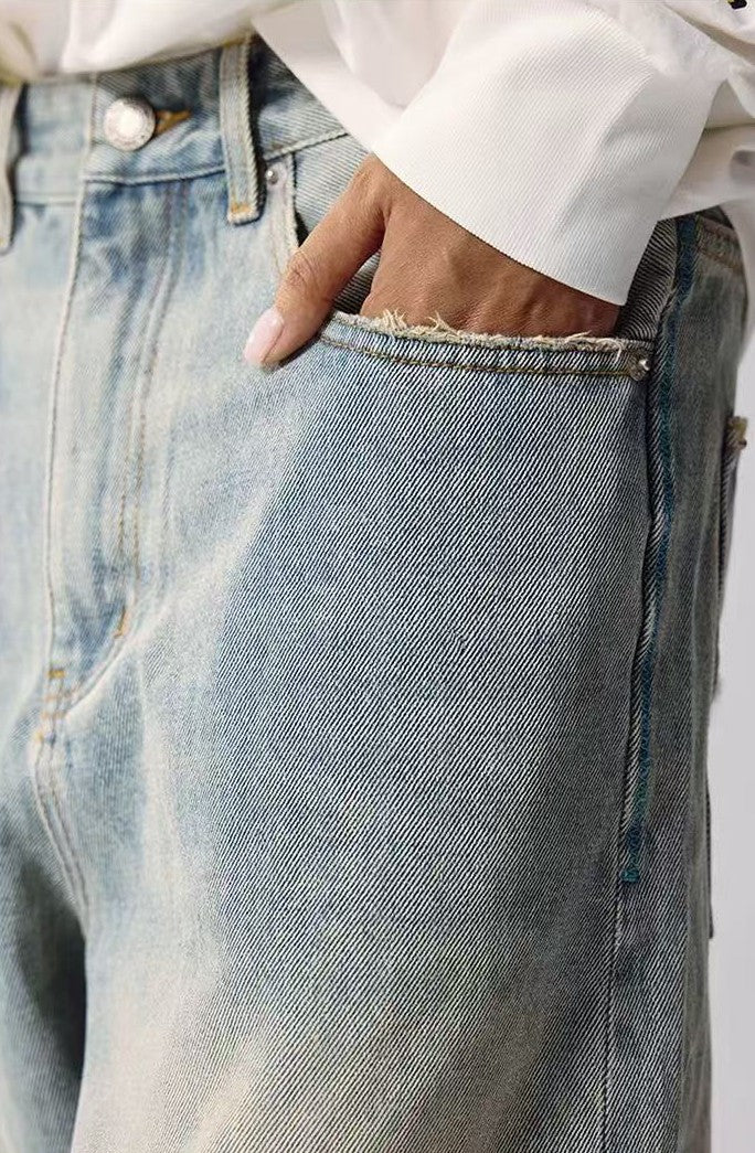 REMEDY Retro Washed Frayed Jeans