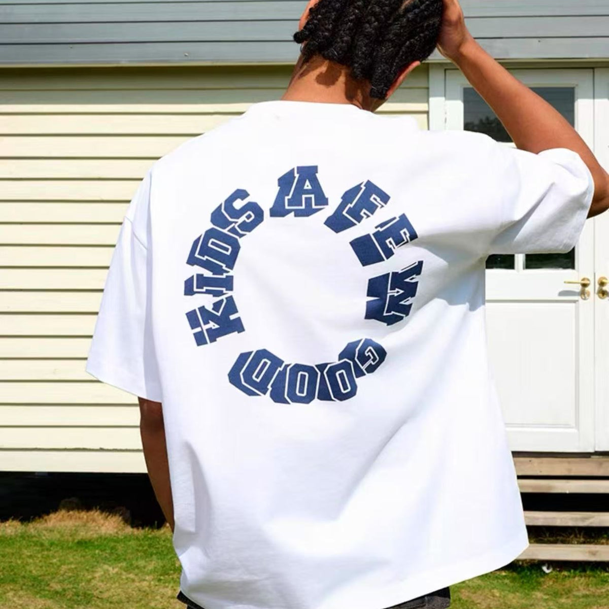 AFGK Slogan Ring LOGO Short-sleeved T-shirt