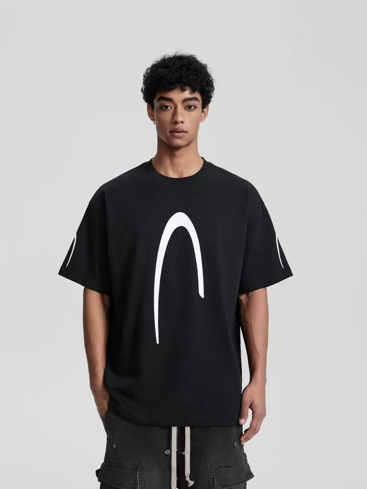 ACHOCK Street Wear Simple Basic Printed T-shirt