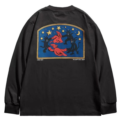 REMEDY Happy Devil Night Print Long-sleeve Tee