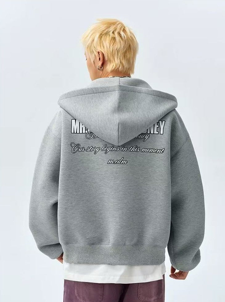 MEDM Four-letter Logo Air Layer Zipper Sweatshirt