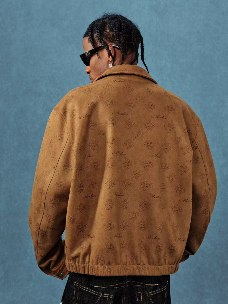 MEDM Suede Leather Brand Lapel Jacket