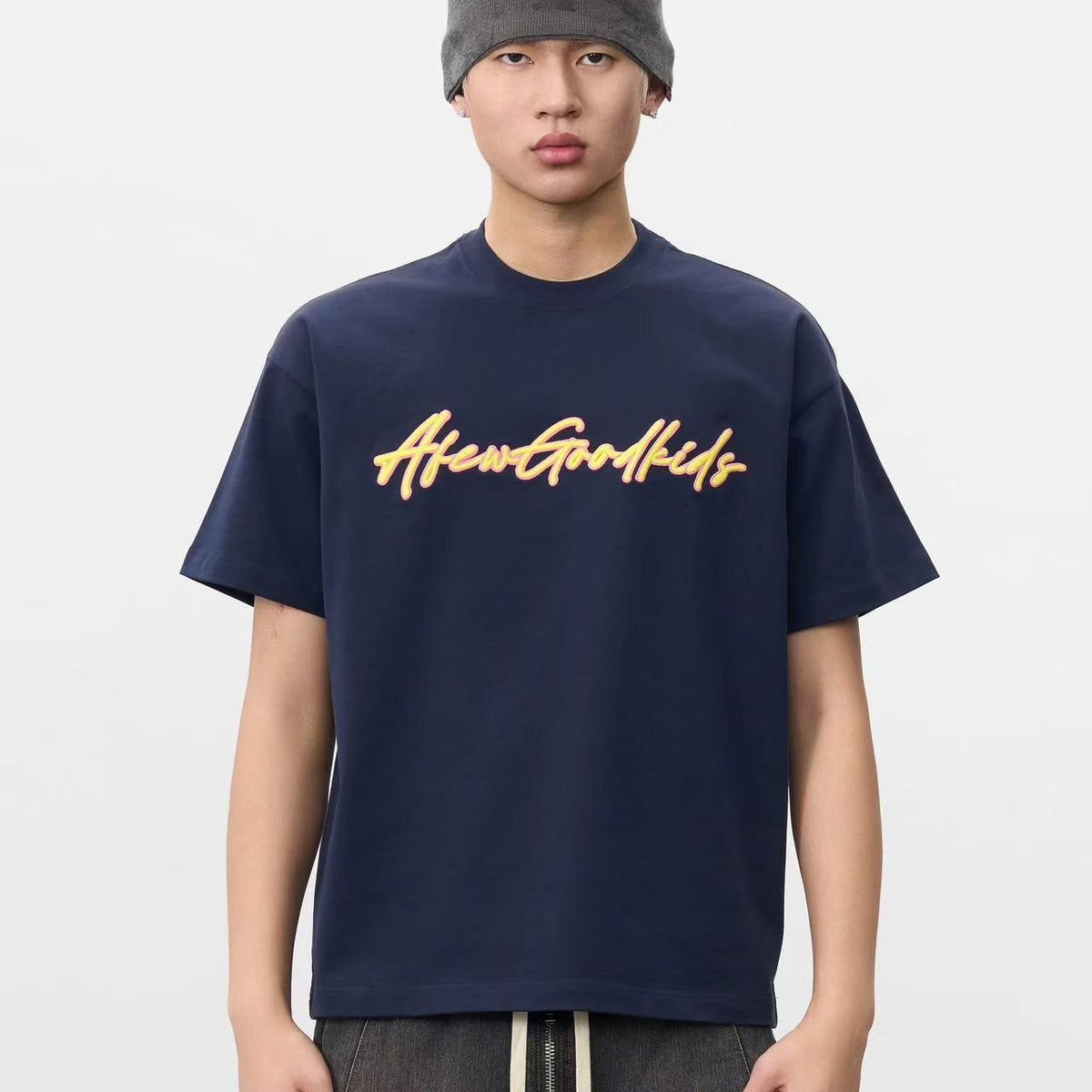 AFGK High-foam Embroidered Short-sleeved T-shirt