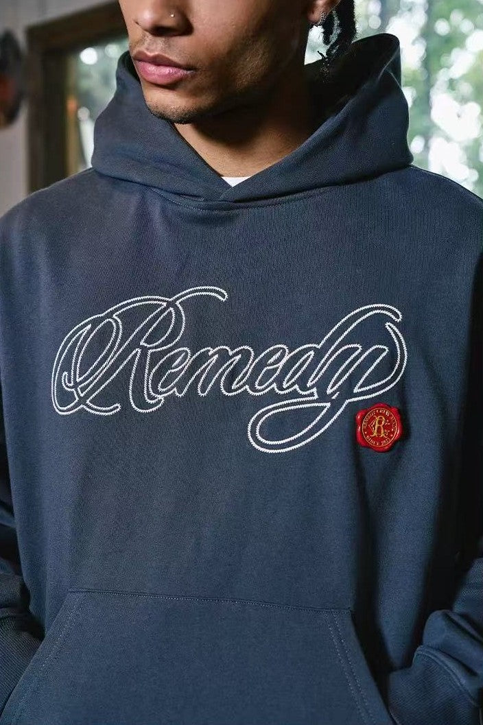 REMEDY Metal Postmark Logo Embroidery Hoodie