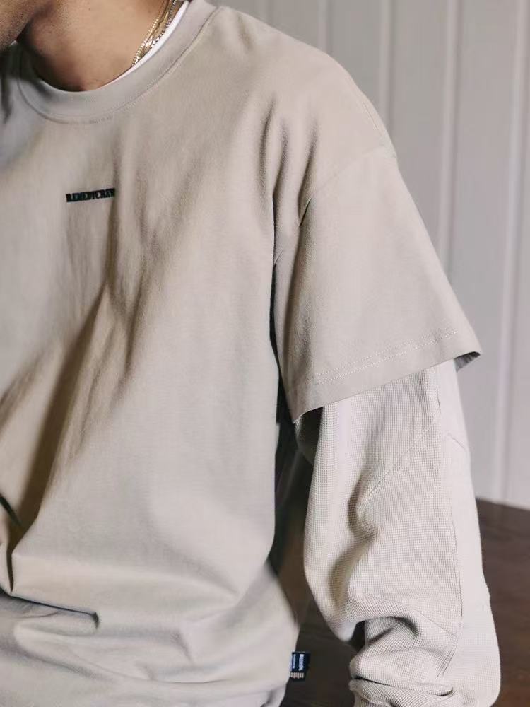 REMEDY Fake Two Piece Waffle Long-sleeve Tee