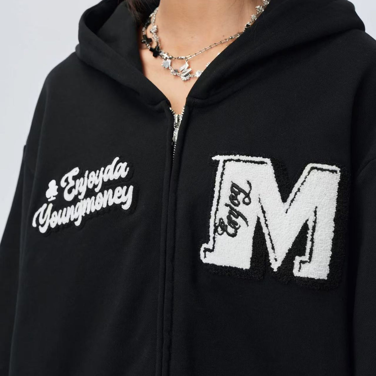 MEDM Retro Logo Towel Embroidered Zipper Hoodie