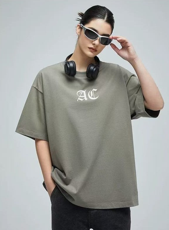 ACHOCK Multicolor Basic Logo Letter Print Short-sleeves T-shirts