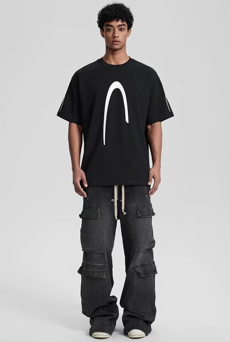 ACHOCK Street Wear Simple Basic Printed T-shirt