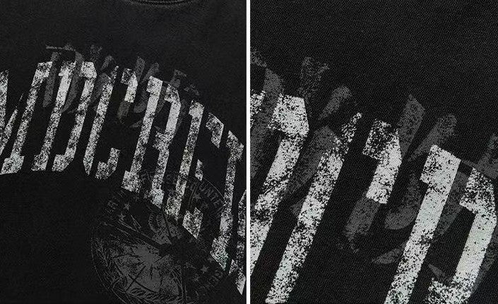 REMEDY Distressed Letter Print Short-sleeve T-shirt