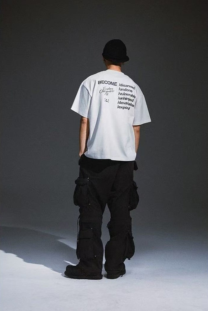 REMEDY Portrait Crackle Print Short-sleeved T-shirt