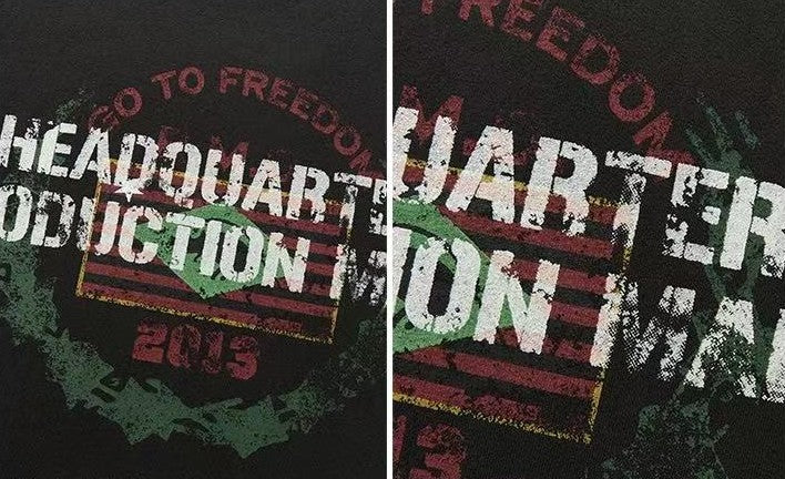 REMEDY Distressed Letter Print Short-sleeve T-shirt