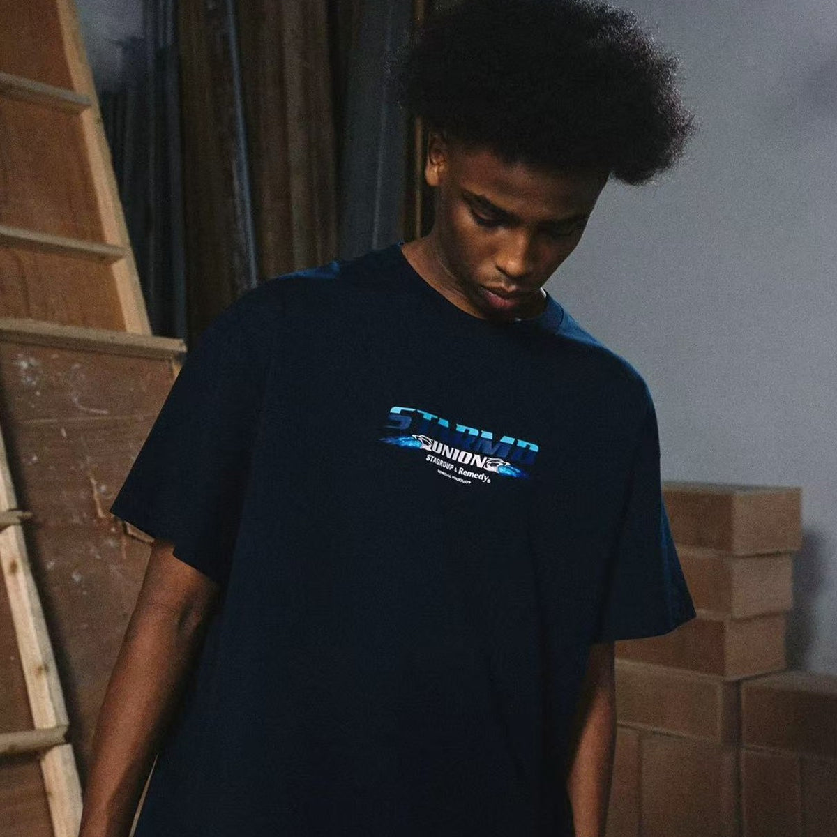 REMEDYxSTA SR Car Engine Printed Short-sleeve T-shirt