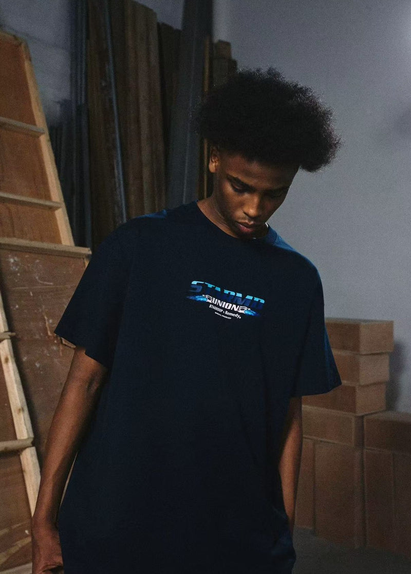 REMEDYxSTA SR Car Engine Printed Short-sleeve T-shirt