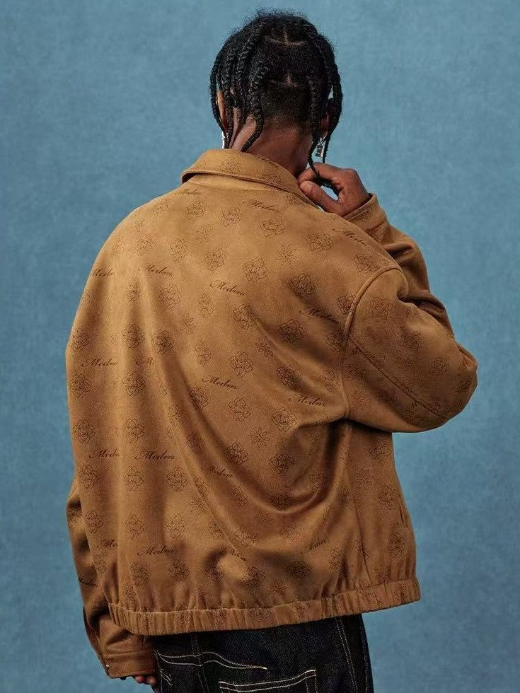 MEDM Suede Leather Brand Lapel Jacket