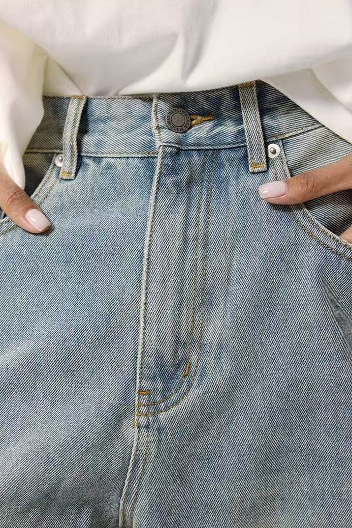 REMEDY Retro Washed Frayed Jeans