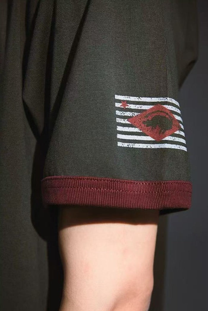 REMEDY Contrast Ribbed Short-sleeved T-shirt