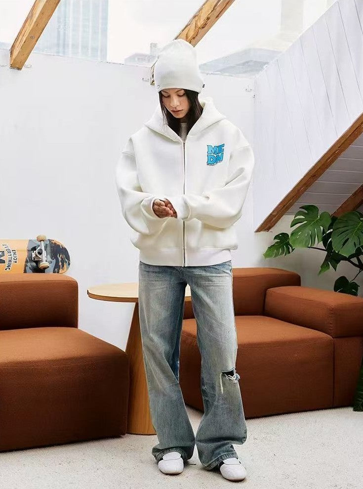 MEDM Four-letter Logo Air Layer Zipper Sweatshirt