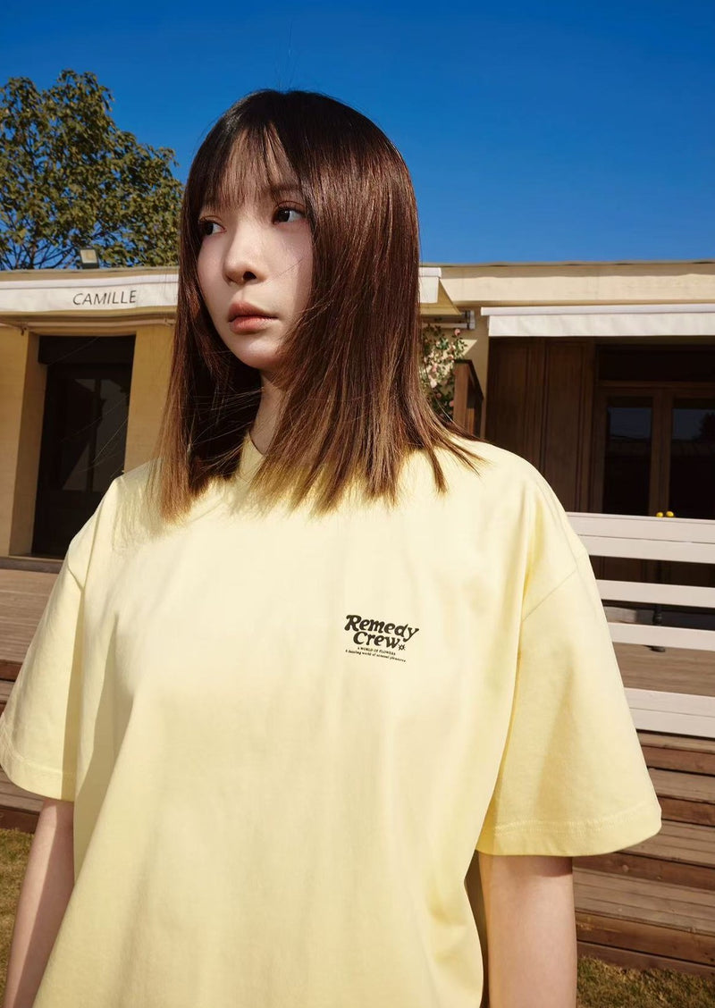 REMEDY Cartoon Floral Print Short-sleeve T-shirt