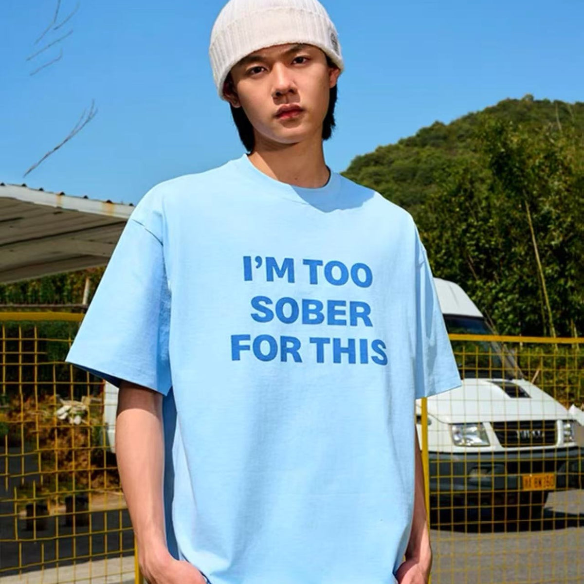 AFGK Slogan Ring LOGO Short-sleeved T-shirt
