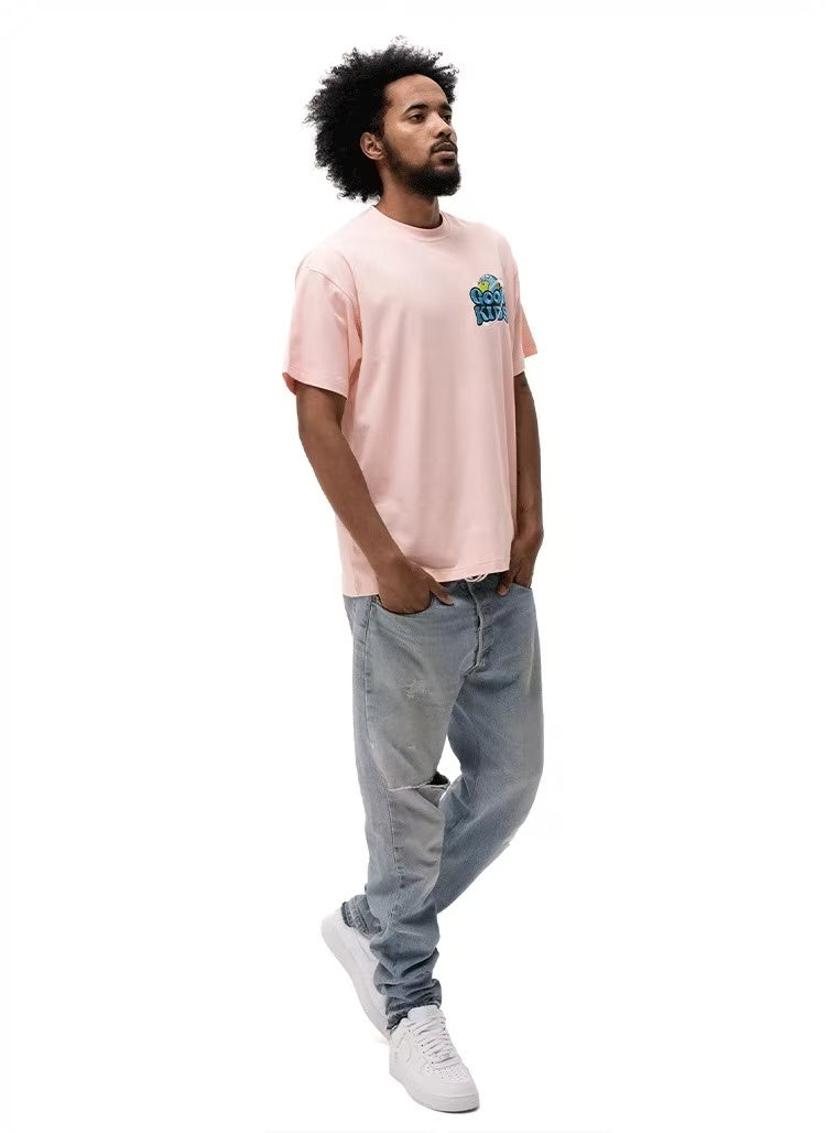 AFGK Letter Embroidered Short-sleeve T-shirt