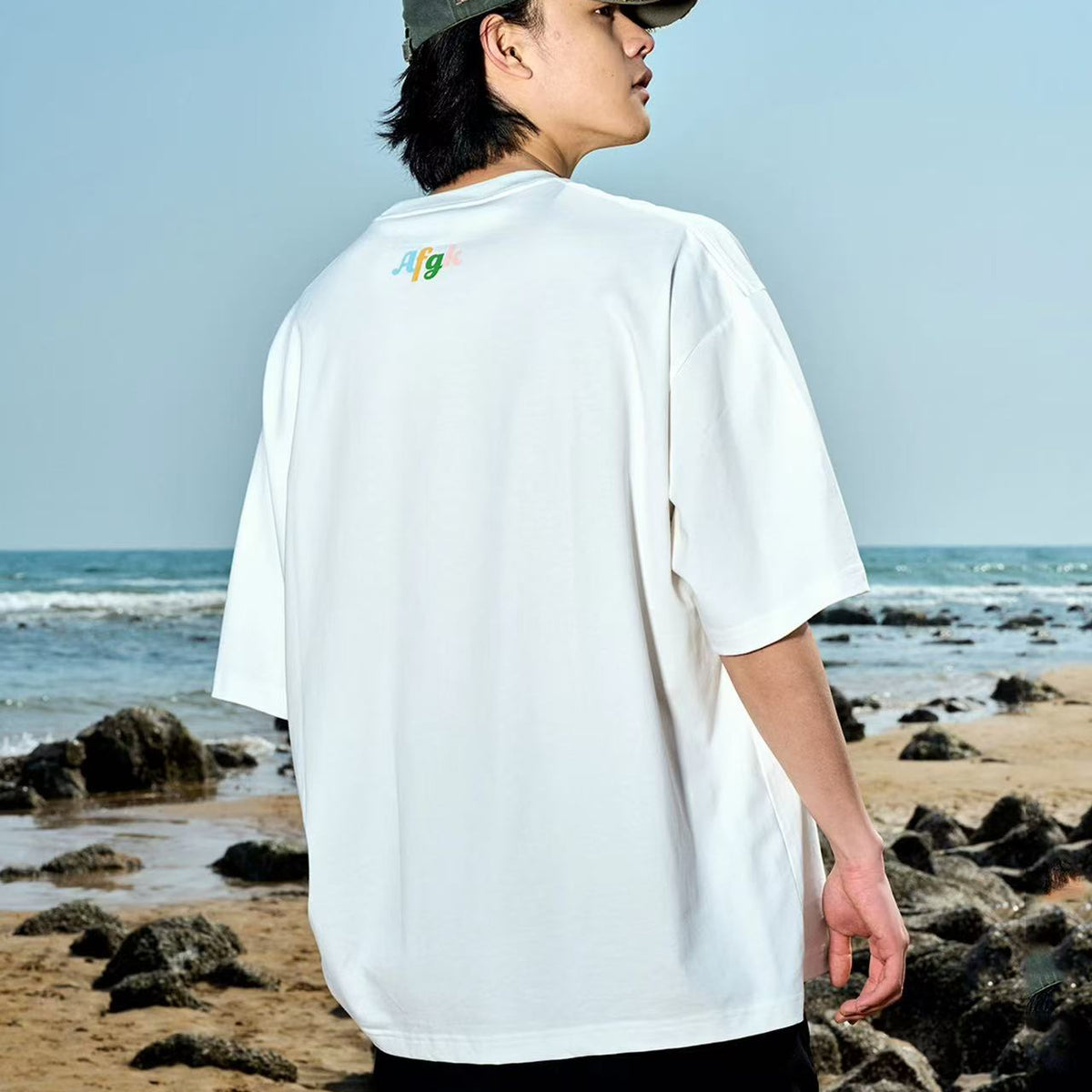 AFGK Holding Hands Fun Printed Short-sleeved T-shirt