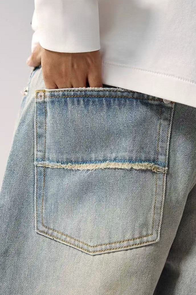 REMEDY Retro Washed Frayed Jeans