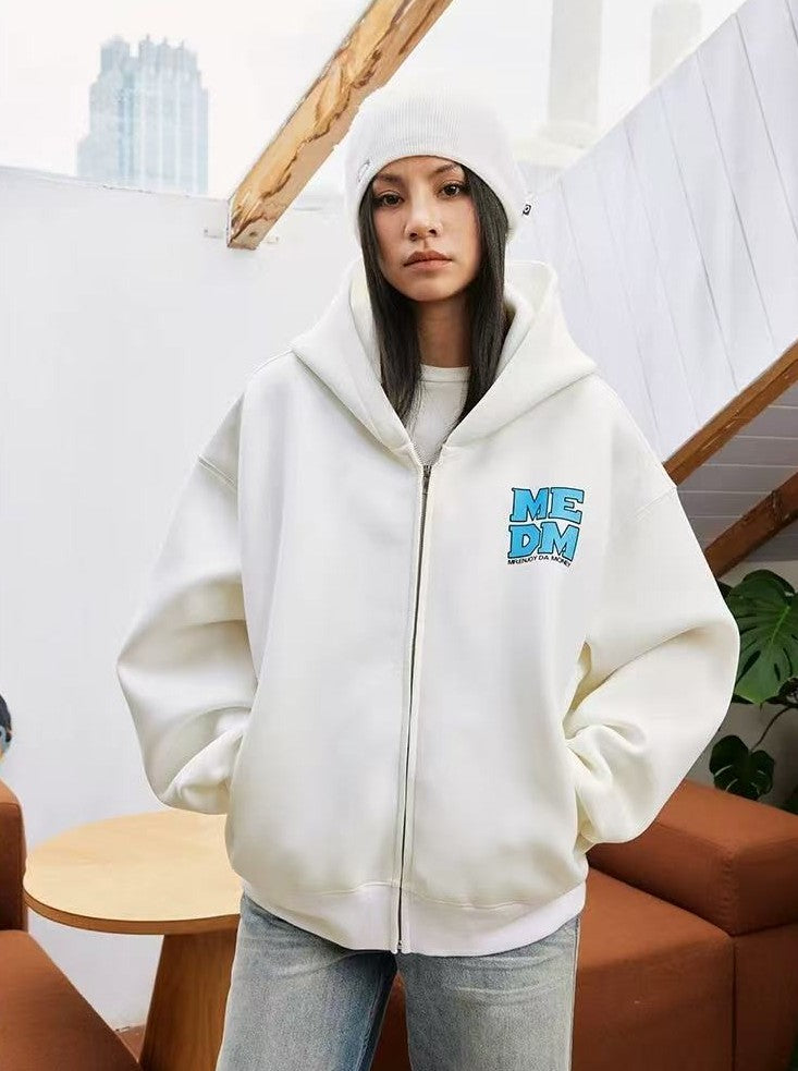 MEDM Four-letter Logo Air Layer Zipper Sweatshirt