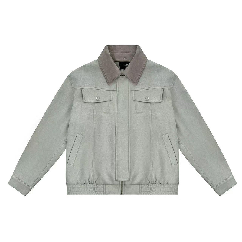FDR Retro Contrast Lapel Suede Jacket (For Women)