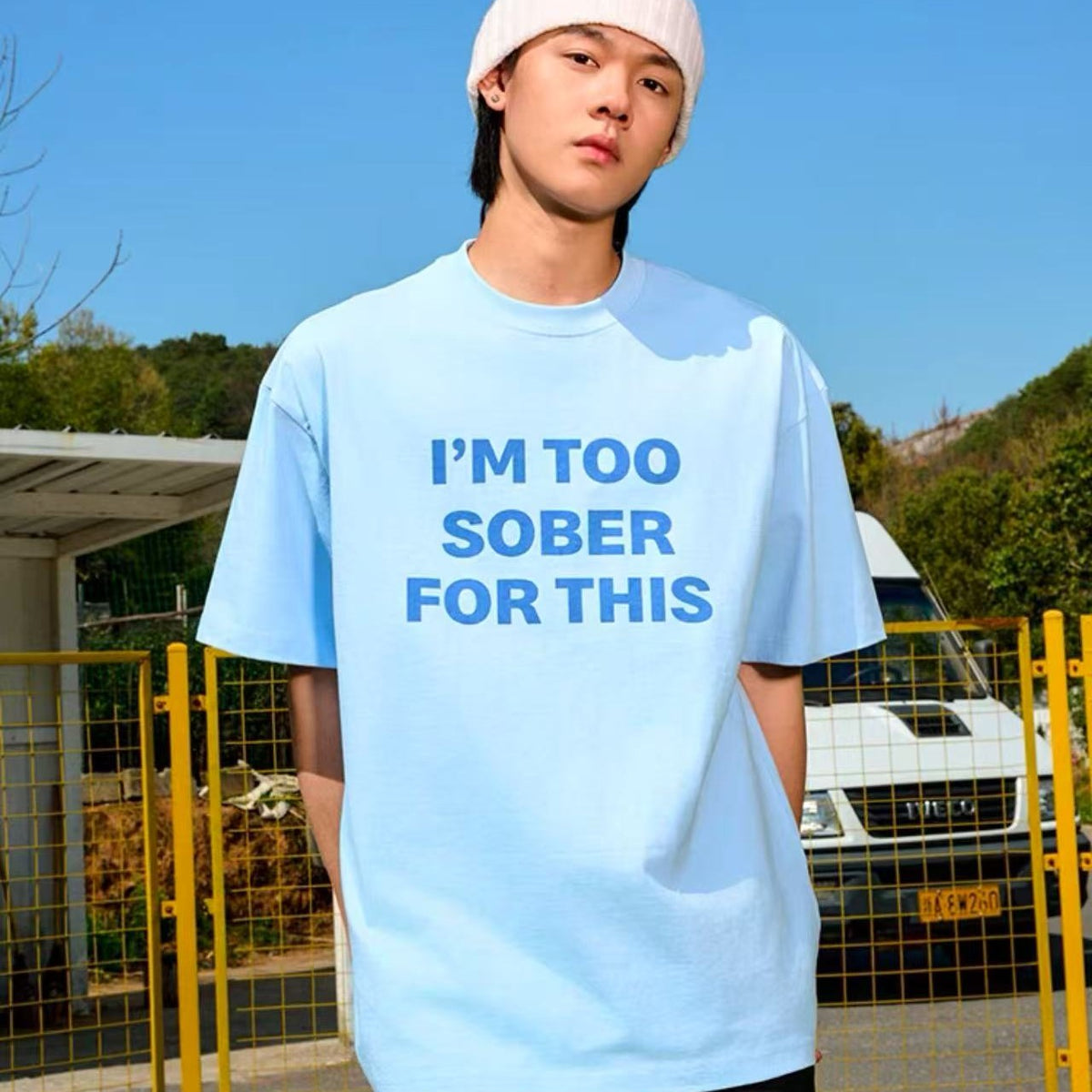 AFGK Slogan Ring LOGO Short-sleeved T-shirt