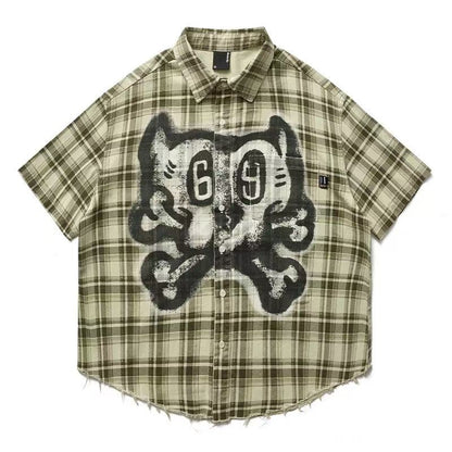 REMEDY Retro Skeleton Short-sleeved Shirt