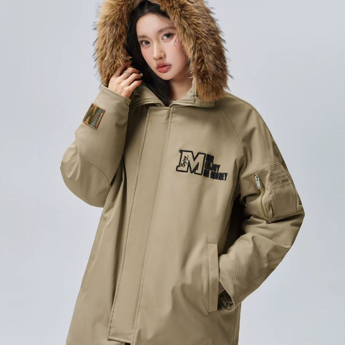 MEDM Fur Collar Long Down Parka