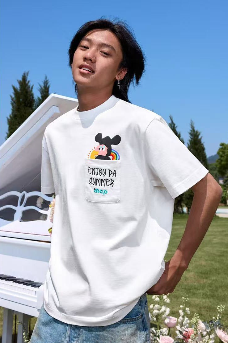 MEDM Cartoon Pocket Short-sleeve T-shirt