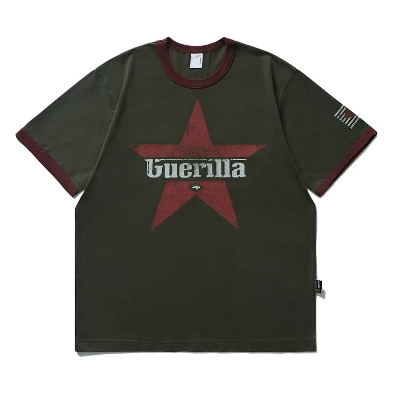 REMEDY Contrast Ribbed Short-sleeved T-shirt