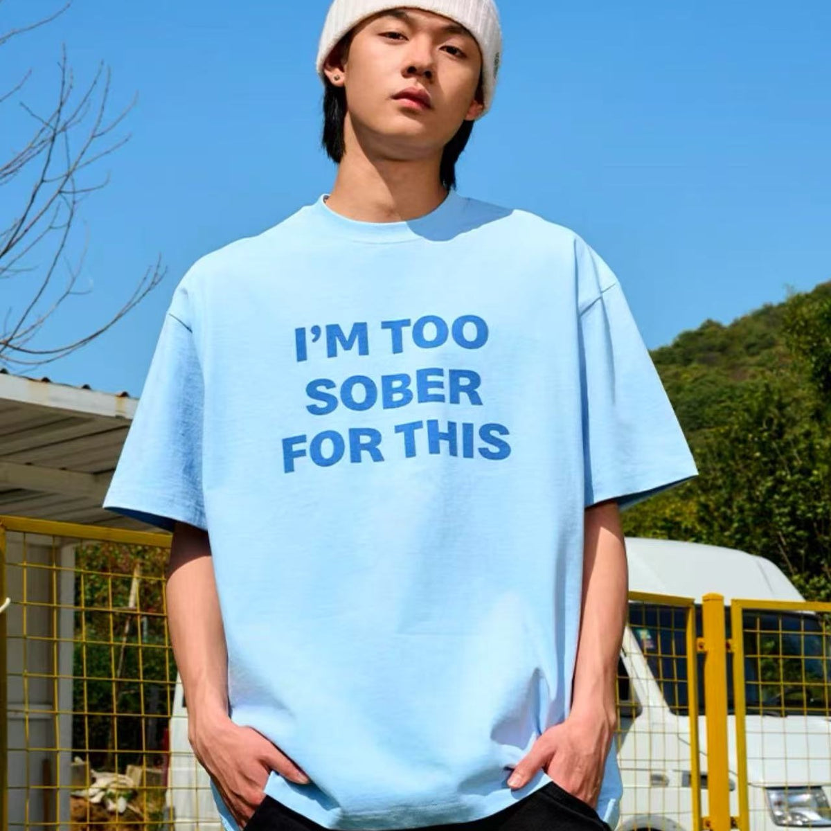 AFGK Slogan Ring LOGO Short-sleeved T-shirt