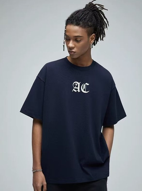 ACHOCK Multicolor Basic Logo Letter Print Short-sleeves T-shirts