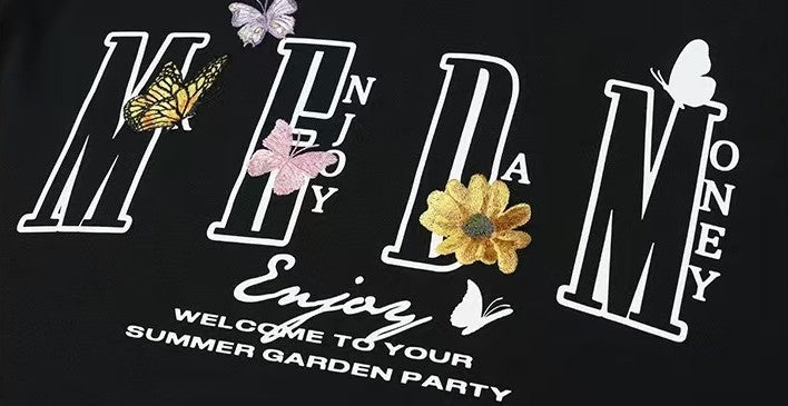 MEDM Butterfly Garden Embroidered Long-sleeve T-Shirt
