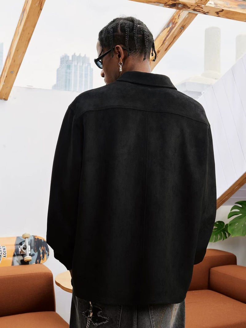 MEDM  Basic Logo Suede Shirt Jacket