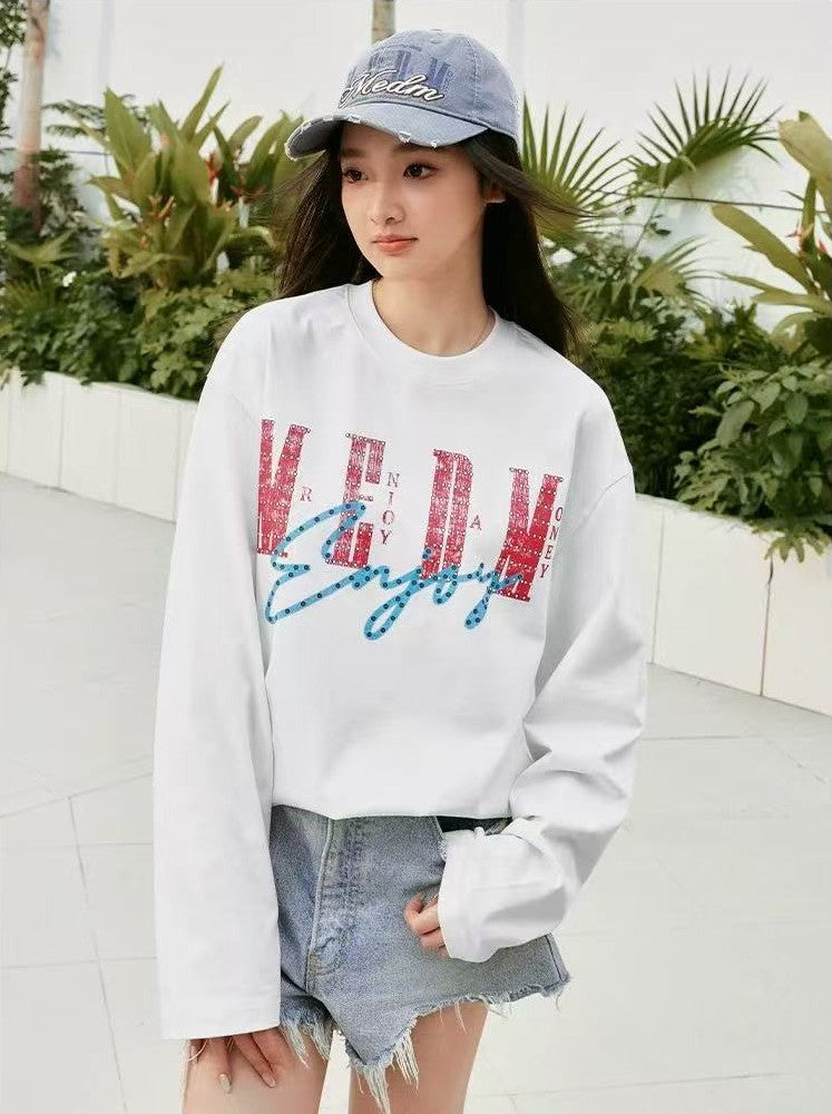 MEDM Washed Cropped Long-sleeve T-Shirt