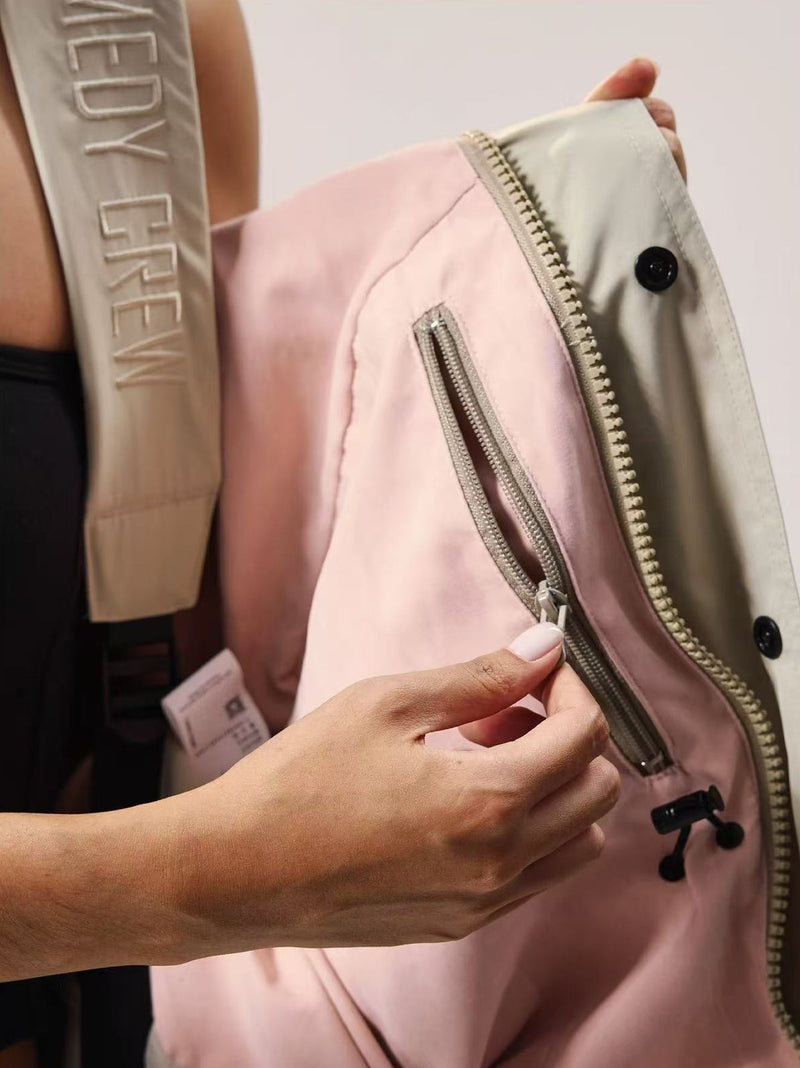 REMEDY Logo Print Backpacking Trench Coat