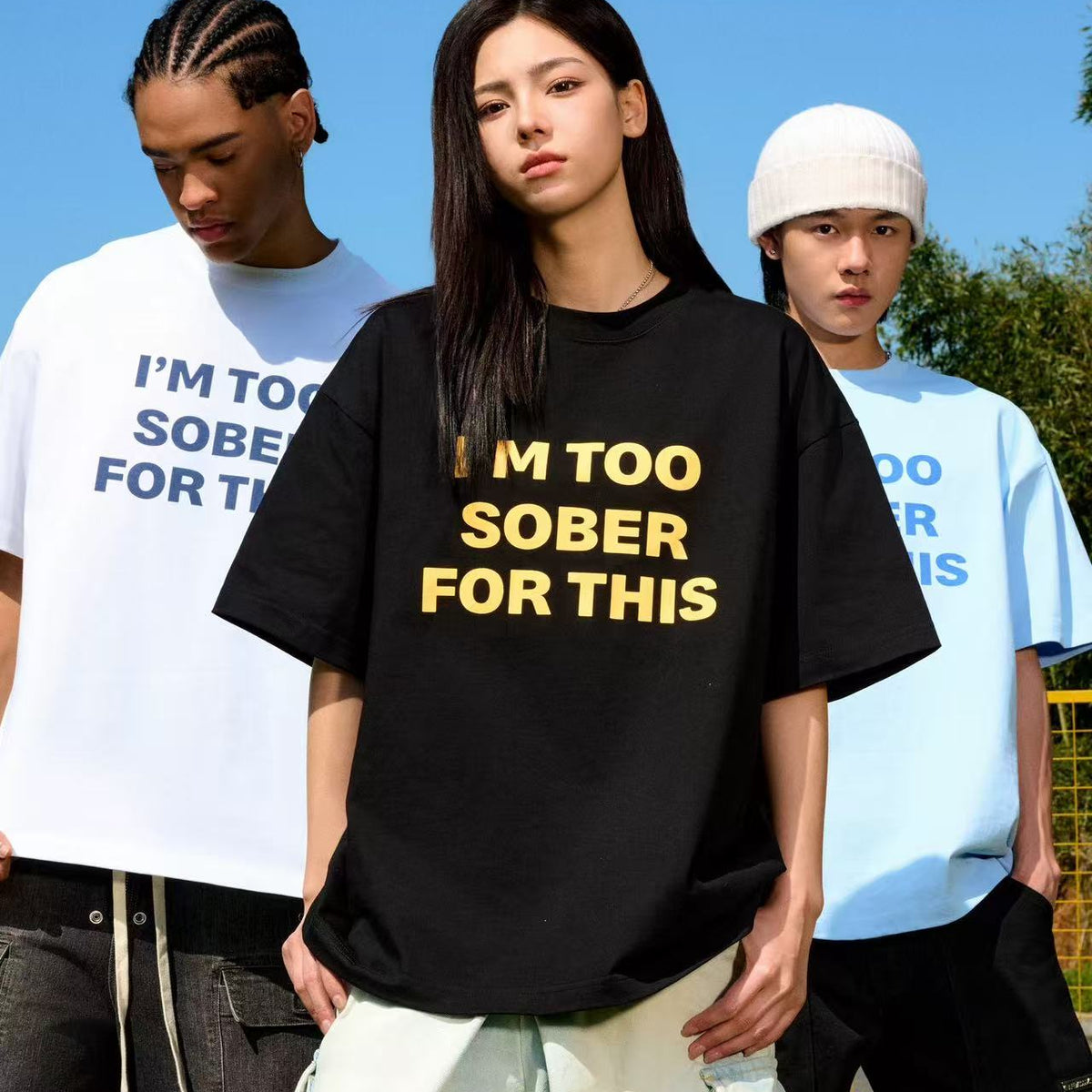 AFGK Slogan Ring LOGO Short-sleeved T-shirt