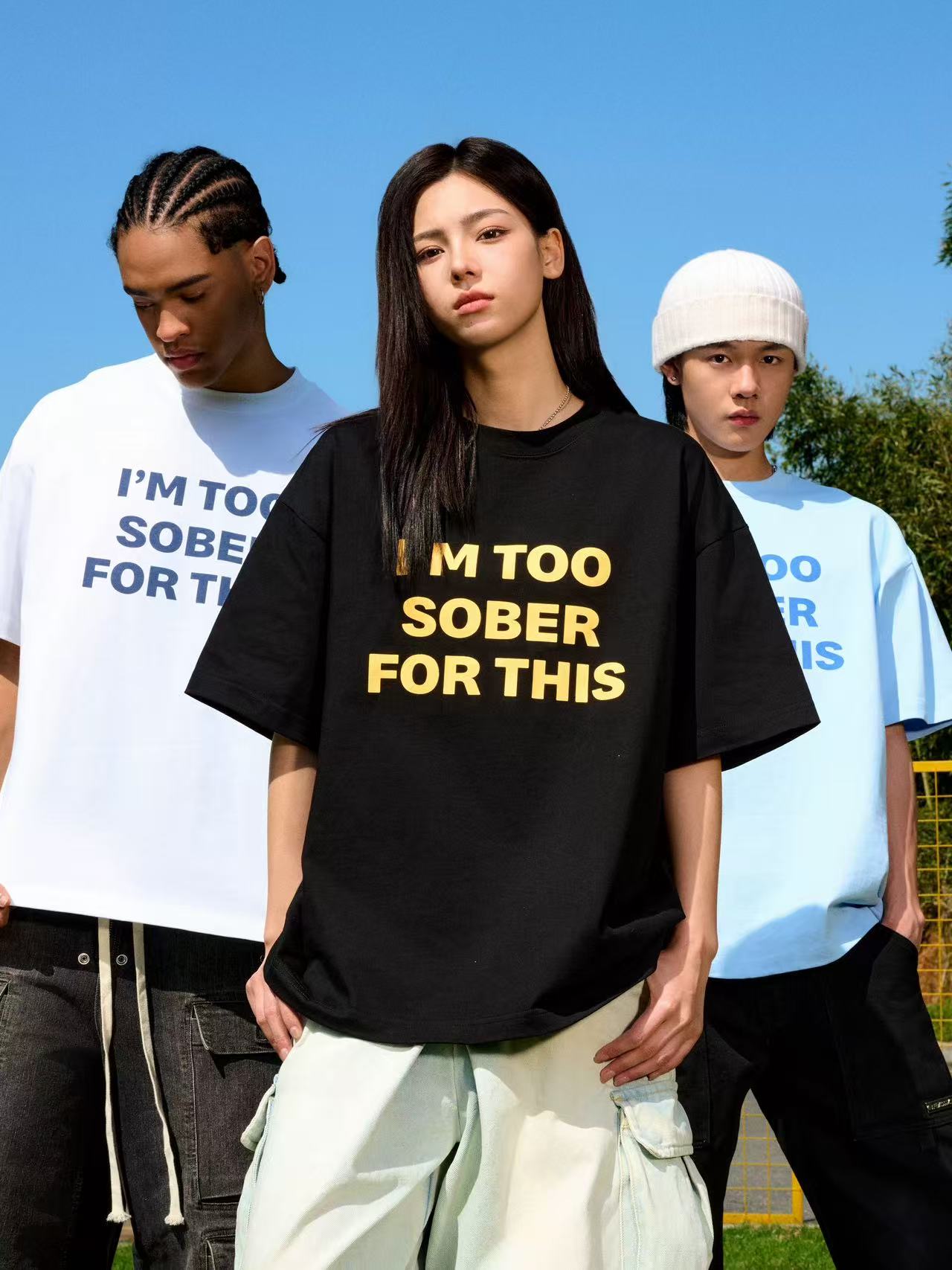 AFGK Slogan Ring LOGO Short-sleeved T-shirt