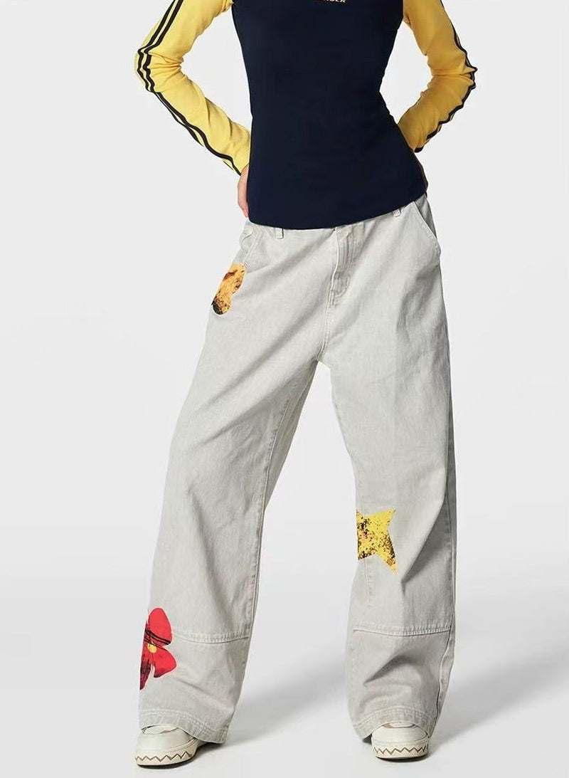 ACHOCK Retro Maple Leaf Jeans