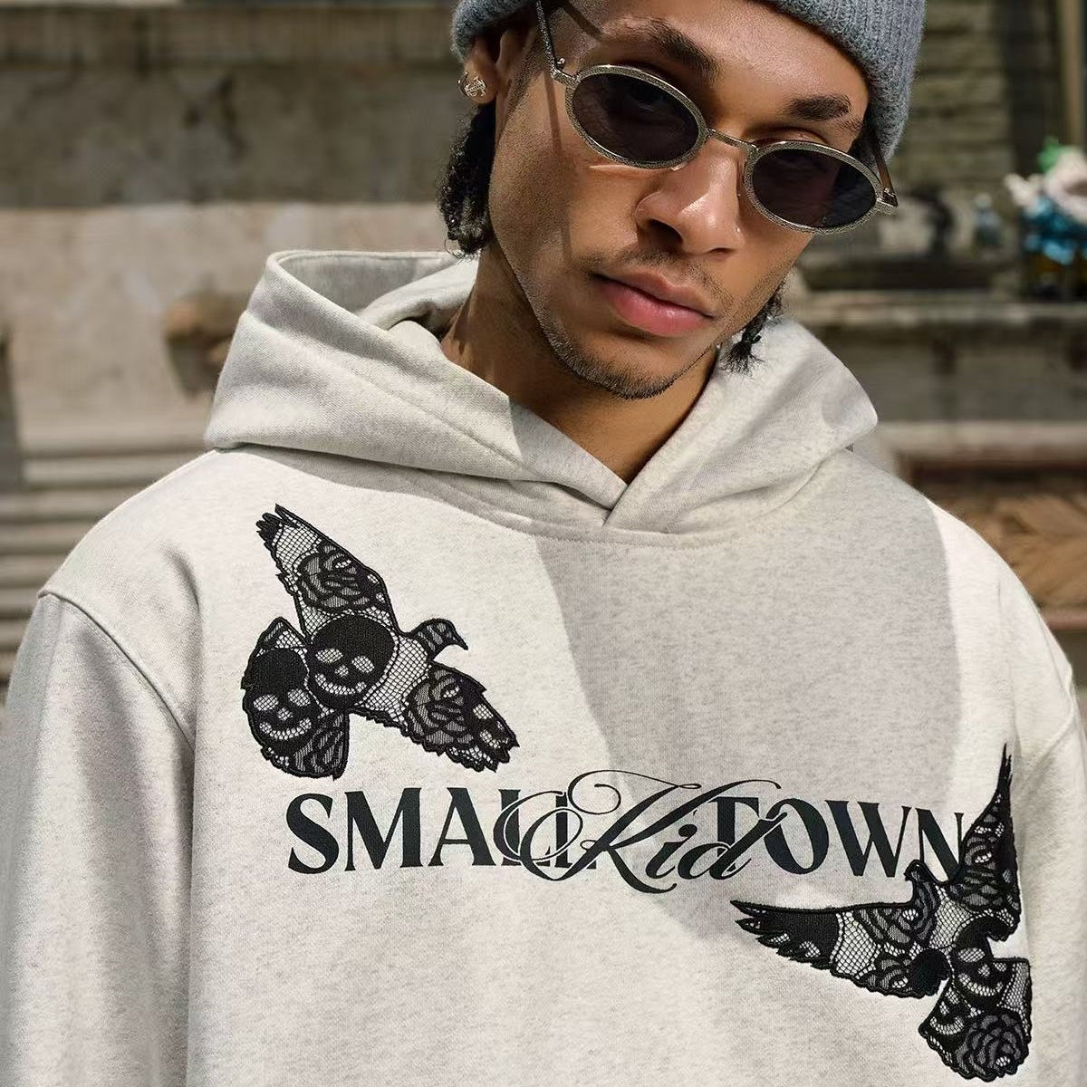 STK Vintage Lace and Peace Dove Design Hoodie