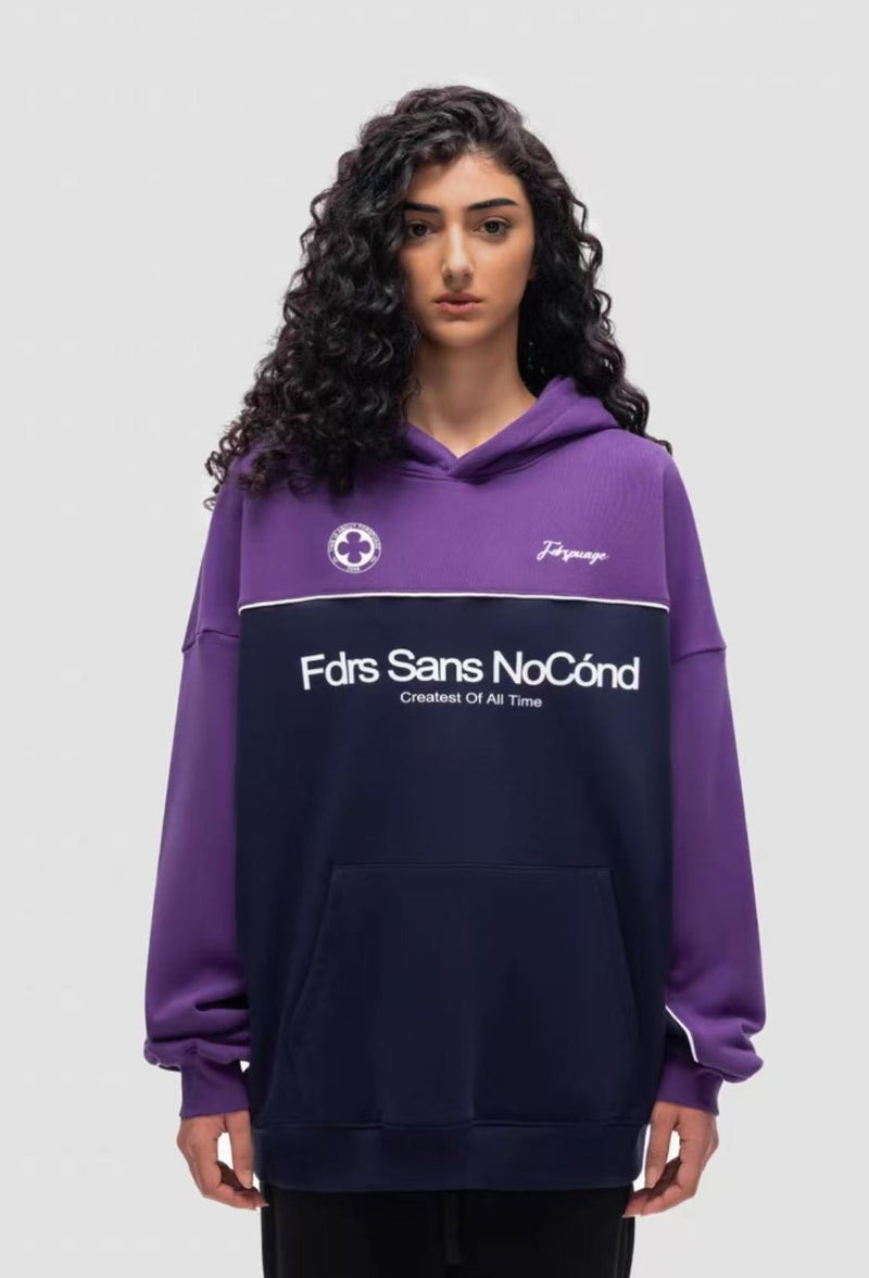 FDR Contrast Color Paneled Hoodie